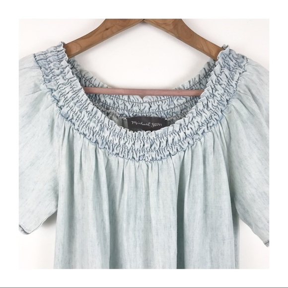 NWOT Anthropologie Michael Stars‎ Off the Shoulder Chambray Dress Size XS - Picture 6 of 10